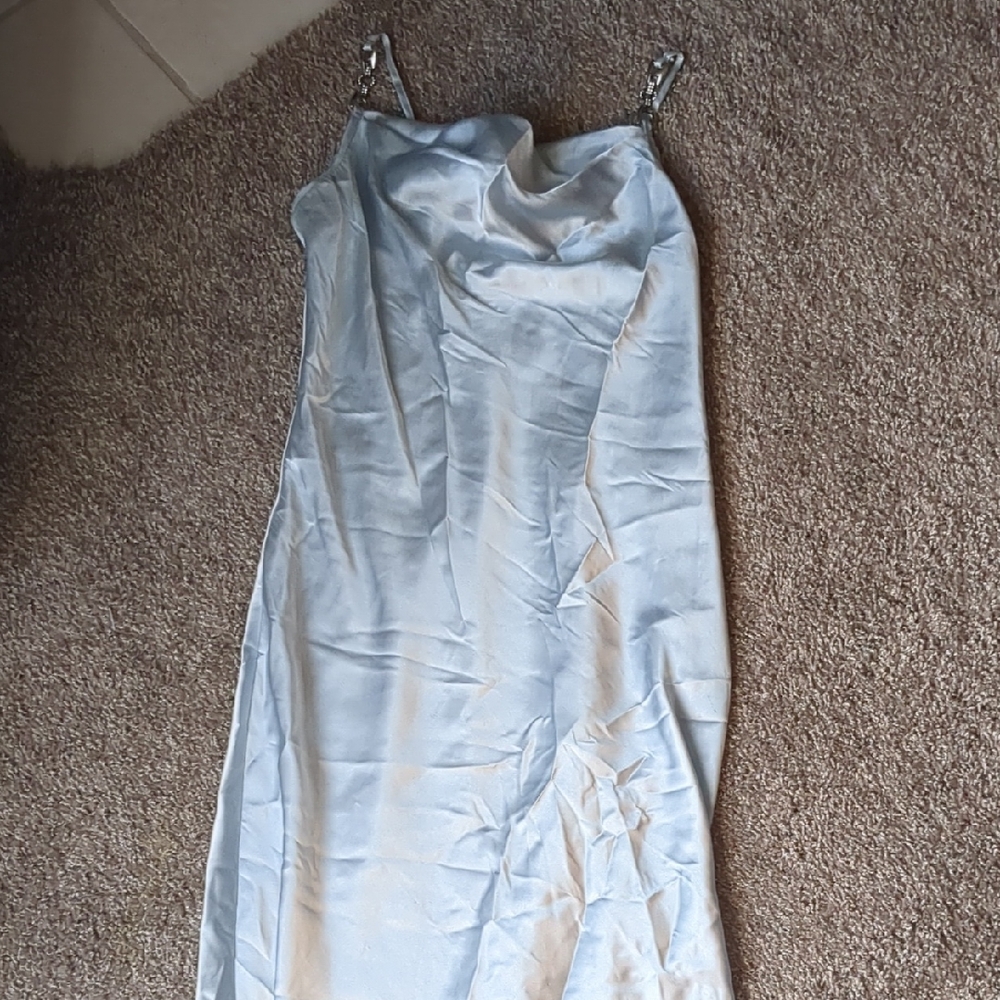 Jump Silver Satin Wedding Dress